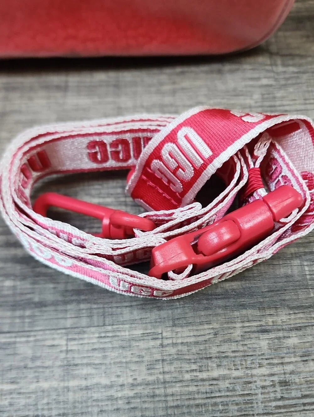 UGG Kids Or Adults Coral Pink Logo Crossbody Bag with Branded Strap